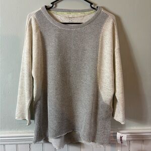 Calvin Klein Gray and Cream Crew Neck Sweater